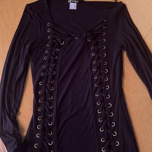 NWOT - Lace up cotton shirt